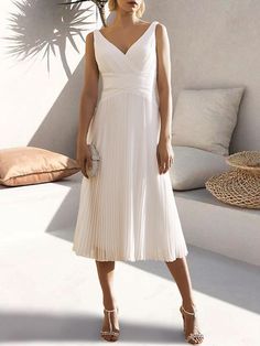 A-Line Cocktail Dresses Elegant Dress Formal Tea Length Sleeveless V Neck Chiffon with Ruched Pure Color 2022 Open Back Dress Formal, Dress Formal Wedding Guest, Cocktail Dress Elegant, Cheap Cocktail Dresses, Formal Wedding Guests, Cocktail Dresses Online, A Line Cocktail Dress, Dresses Formal Elegant, Party Kleidung