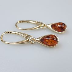 Small hanging Amber earrings. Made off Gold plated sterling silver 925 (Gold colour). With silver hallmarks. Small brown Amber. Very cute and elegant.  Length 3 cm. Lever back closure. Drop size 1,2 cm.  Silver is also available: https://www.etsy.com/listing/780203681/amber-earrings-sterling-silver-925?click_key=4dad2fc90e012005ec1c04f7eac50bb1d3751a64%3A780203681&click_sum=3946fa80&ref=shop_home_active_89&pro=1&frs=1&sts=1 This item was made of natural Baltic Amber. All the amber used in my jew Minimalistic Earrings, Silver Hallmarks, Orange Earrings, Amber Earrings, Dope Jewelry, Gift For Woman, Funky Jewelry, Jewelry Lookbook, Earrings Small