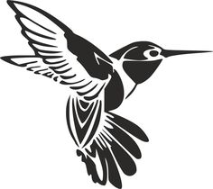 a black and white image of a hummingbird