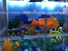 an aquarium filled with lots of different types of toys