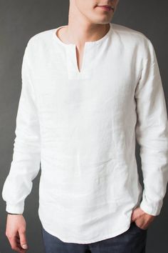 Linen Clothes For Men, Mens Linen Shirts Casual, White Linen Shirt Men, Mens Linen Outfits, Shirts For Men Designer, Mens Dress Shirts, Mens Kurta Designs, White Linen Shirt, Men Fashion Casual Shirts