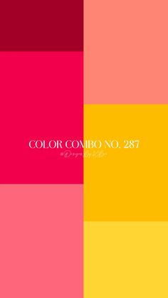 the color combination is red, yellow, pink and green with white text that reads'color combo no 2787 '