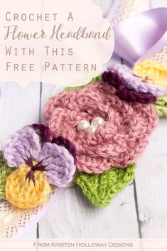 crochet flower headband with this free pattern from kristen hollowaway designs