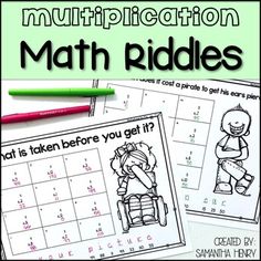 two worksheets with the words, addition and subtraction for math riddles