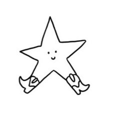 a drawing of a star with two hands on it