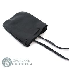 Leather Mojo Bag (Black) - Grove and Grotto Spell Components, Storing Herbs, Soft Leather Pouch, Medicine Pouch, Mojo Bags, Lucky Charms, Leather Pouch, Lucky Charm, Leather Cord