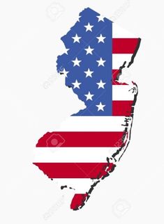 an american map with the flag on it in red, white and blue colors stock photo