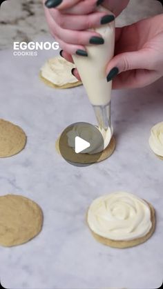 Kayti Lavergne on Instagram: "If you aren’t done making yummy cookies these season, add these to your list! ❤️

Comment “link” or “recipe” for full printable recipe

Facebook click here: https://www.homemadefoodjunkie.com/simple-eggnog-cookies/

✨ INGREDIENTS ✨
* 2 1/4 cups all purpose flour 
* 1 tsp baking powder 
* 1/2 tsp cinnamon 
* 1/2 tsp ground nutmeg 
* 1/4 tsp cloves 
* 1 1/4 cup white sugar 
* 3/4 cups butter (softened)
* 1/2 cup old fashioned eggnog 
* 1 tsp vanilla extract 
* 2 egg yolks 
* Optional Buttercream Eggnog Frosting:
* 3 Cups powdered sugar
* 1/4 cup softened butter
* 1/3 Cup eggnog
* 1 tsp. vanilla or rum flavoring
* Topping:
* Sprinkle with ground nutmeg to taste

#eggnogcookies
#cookies
#cookierecipes
#easyrecipes"