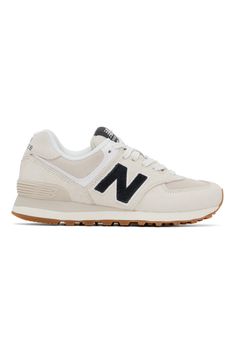 New Balance: White & Black 574 Sneakers | SSENSE New Balance Clothing, Business Casual Sneakers, New Balance For Women, Sneakers Sale, New Balance Classics, New Balance Outfit, New Balance White, Black And White Sneakers, Balance Sneakers