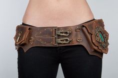 Steampunk Belt, Leather Utility Belt, Hip Pouch, Hands Free Bag, Steampunk Cosplay, Steampunk Accessories, Utility Belt, Steampunk Costume, Leather Projects