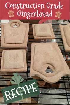 the construction grade gingerbread recipe is ready to be cut into smaller pieces and put on display