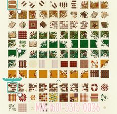 a poster with many different types of tiles and patterns on it's sides, including the