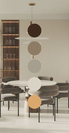 an image of a dining room setting with modern furniture