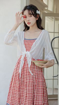 Thick cami strap midi dress with a square neckline, scallop trims and daisy gingham print all over. Wear on its own or layer with a blouse for all the picnic vibes. Concealed back zipper. S: 31.5" chest, 25" waist, 43" lengthM: 33" chest, 26.5" waist, 43" lengthL: 34.5" chest, 28" waist, 44" length Spring Picnic Dresses With Spaghetti Straps, Summer Gingham V-neck Dress, Gingham V-neck Summer Dress, Gingham Dresses For Summer Daywear, Gingham Dress For Summer Daywear, Summer Gingham Dress With Square Neck, Summer Gingham Dress For Picnic, Gingham Dress For Summer Picnic, Gingham Dresses For Summer Picnics