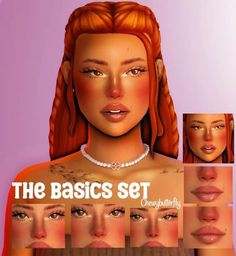 the basics set for females is shown with different facial shapes and hair colores