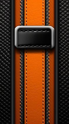 an orange and black leather texture with metal frame