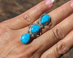 Blue Teardrop Western Style Jewelry, Southwestern Turquoise Teardrop Ring, Western Style Gemstone Ring Gift, Western Style Gemstone Ring As Gift, Western Style Gemstone Rings For Gifts, Adjustable Traditional Turquoise Ring, Handmade Southwestern Teardrop Turquoise Ring, Southwestern Style Teardrop Turquoise Ring, Southwestern Teardrop Turquoise Ring