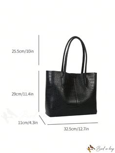 BirdinBag - Stylish Crocodile Pattern Tote Bag - Spacious & Trendy Womens Shoulder Bag Everyday Crocodile Pattern Shoulder Bag With Top Handle, Everyday Use Top Handle Shoulder Bag With Crocodile Pattern, Top Handle Shoulder Bag With Crocodile Pattern, Everyday Use Crocodile Pattern Top Handle Shoulder Bag, Casual Shoulder Bag With Crocodile Pattern For Daily Use, Crocodile Pattern Satchel Shoulder Bag For Errands, Travel Shoulder Bag With Double Handle And Crocodile Pattern, Daily Use Crocodile Pattern Shoulder Bag, Casual Shopping Bags With Crocodile Pattern