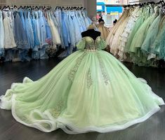 Sage Green Quinceanera Dresses, Sage Green Quinceanera, Green Princess Dress, Quince Planning, Quinceanera Dresses Green, Green Quinceanera Dresses