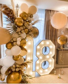 Dessert Table Set Up Birthday, 18th Birthday Decoration Ideas, 18th Birthday Party Decorations, Balloon Decoration For Birthday, Balloon Decoration At Home, Decor Photobooth, 18th Party Ideas, Birthday Balloon Decoration, Decoration For Birthday Party