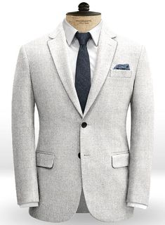 Rope Weave Light Gray Tweed Jacket : StudioSuits: Made To Measure Custom Suits, Customize Suits, Jackets and Trousers Luxury Beige Tweed Jacket For Men, Luxury Men's Linen Tweed Jacket, Luxury Linen Men's Tweed Jacket, Beige Tweed Suit, Mens Tweed Suit, Herringbone Tweed Jacket, Unstructured Jacket, Blazer Outfits Men, Black Oxford Shoes