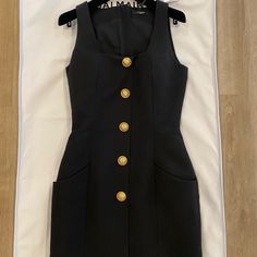 Balmain Black Corset Dress Built In Corset Inside - Worn Once For A Few Hours Tags Still Attached Uni Essentials, Belt For Dress, Black Corset Dress, Balmain Dress, Lawyer Outfit, Dress 2024, Fashion 2024, Black Corset, 2024 Fashion