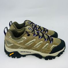 Merrell Womens Moab 2 Ventilator J033286 "Olive" Comfortable Hiking Shoes Size 7 Msrp: $100 Details: Experience Out-Of-The-Box Comfort In Ventilated Hiking Shoes. With Durable Leathers, A Supportive Footbed, And Vibram Traction, The Moab Has Been Worn On The Feet Of Nearly 20 Million People Since Its Inception. Features: Performance Suede Leather And Mesh Upper Bellows, Closed-Cell Foam Tongue Keeps Moisture And Debris Out Protective Rubber Toe Cap Breathable Mesh Lining Merrell M Select Fit.Eco Hiking Outfit Hot Weather, Khaki Sneakers With Rubber Sole For Outdoor Activities, Khaki Sneakers With Rubber Sole For Outdoor, Sporty Olive Sneakers For Outdoor, Olive Low-top Sneakers For Outdoor, Khaki Low-top Sneakers For Outdoor Activities, Breathable Khaki Sneakers For Outdoor Activities, Breathable Khaki Sneakers For Outdoor, Functional Khaki Sneakers For Outdoor