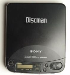 the sony discman is on display in this photo