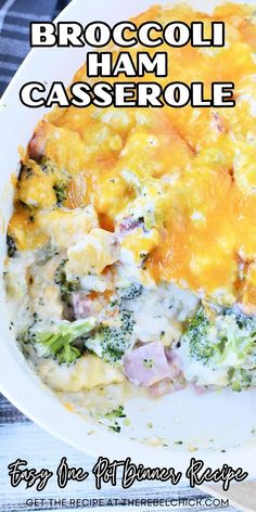 Broccoli Ham Casserole Broccoli Ham Casserole, Ham And Egg Casserole, Ham And Cheese Casserole, Ham Casserole Recipes, Ham Casserole, Cream Of Broccoli Soup, Frozen French Fries, Budget Recipes