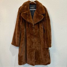 Badgley Mischka Brown Teddy Faux Fur Coat New With Tags Authentic Size Medium-This Coat Runs A Size Big So It Fits M-L Check Measurements Below Brown Color Lined Invisible Front Hook Closure 2 Side Pockets Light To Medium Weight Dry Clean Mob Wife Aesthetic Measurements Laying Flat Approximately: 22.5” Underarm To Underarm 36” Length From Shoulder To Bottom 24” Sleeves Elegant Faux Fur Outerwear For Fall, Formal Fall Fur Coat With Faux Fur Lining, Formal Faux Fur Winter Outerwear, Formal Faux Fur Outerwear For Winter, Formal Mink Outerwear With Faux Fur Lining, Formal Faux Fur Coat For Fall, Classic Fall Faux Fur Outerwear, Classic Faux Fur Outerwear For Fall, Elegant Brown Faux Fur Outerwear