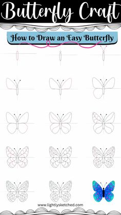 how to draw an easy butterfly for kids with the text, how to draw an easy butterfly