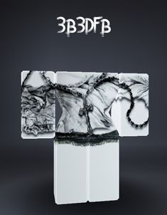 the cover art for 3bddfa's new album, titled in black and white marble