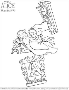 disney princess coloring pages with an image of the clock tower and sleeping beauty in it