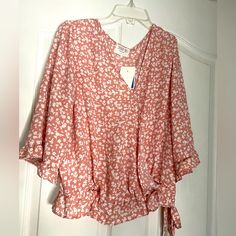 Target Pink Floral Top Summer Blouse For Brunch In Spring, Flowy Spring Blouse, Flowy V-neck Spring Blouse, Spring Season Relaxed Fit Blouse, Flowy Printed Top For Brunch, Relaxed Fit Blouse For Spring And Summer, Flowy Blouse For Spring Day Out, Spring Vacation Flowy Tops, Spring Flowy Blouse For Brunch