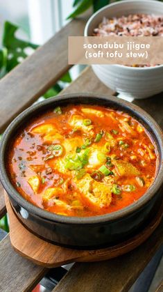 Soondubu Jjigae (Korean Soft Tofu Stew) Jigae Recipe Tofu Soup, Simple Lunches At Home, Soft Vegan Food, Tofu For Ramen, Easy Japanese Lunch Ideas, Soft Food Recipes For Dinner, Bodybuilder Recipes, Tofu And Mushroom Recipe, Asian Mushroom Recipes