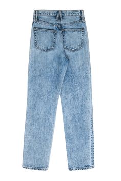 You don't need a time machine to go back to the '80s -- all you need are these SLVRLAKE jeans! Made in a trendy straight leg silhouette with a light acid wash design, these closet staples are the perfect mix of old and new! Great for a throwback-inspired look. Pair these with a graphic tee and chunky sneakers, throw your hair up in a scrunchie and you'll be looking rad and retro! Size 24 100% Cotton Made in USA Front zipper closure w/ button at waist Straight leg, high waisted silhouette Open po Slvrlake Jeans, Back To The 80's, Closet Staples, Time Machine, High Waisted Jeans, Chunky Sneakers, Acid Wash, Up Hairstyles, Old And New