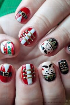 Christmas Nails Nutcracker, Nutcracker Nail Art, Nutcracker Nails Designs, Summer Christmas Nails, Nutcracker Nails, Nail Info, Nail Business, Art Designs Ideas, Hippie Nails