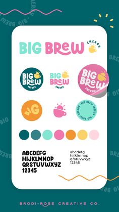 the big brew sticker sheet is shown