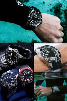 Photo collage of different Torgoen T43 Diver Watches