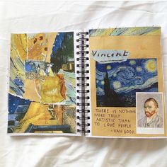 there is nothing more than artistic than love people and van gogh notebooks on the bed