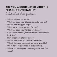 a question card with the words are you a good match with the person you're dating?