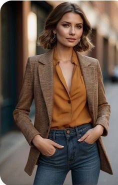 Autumn Outfit Ideas, Street Style Fall Outfits, Denim Chic, Classy Fashion, Fashion Mistakes, Blazer Outfits, Work Outfits Women, Style Mistakes, Autumn Outfit