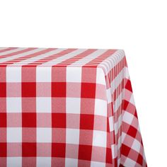 a red and white checkered table cloth