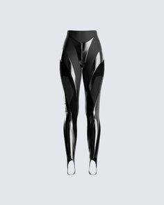 Don’t blame us when all eyes are on you in these shiny-black vinyl, spiral leggings with mesh inserts 👀 Be intimidating, yet enticing all at the same time. They won't even know what they are feeling 😜 Futuristic Leggings, Cyberpunk Leggings, Intimidating Outfits, Spiral Leggings, Cyberpunk Outfit, Fuzzy Skirt, Punk Outfit, White Corset Dress, Floral Lace Skirt