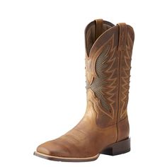 PRICES MAY VARY. Premium full-grain leather foot and upper w/ vented mesh Mesh lining Traditional seven-row stitch pattern Flexible wear-resistant Bantam Outsole Casual Cowboy Boots, Silver Socks, Ariat Cowboy Boots, Brown Fits, Mens Cowboy Boots, Square Toe Boots, Leather Cowboy Boots, Western Boot, Liner Socks