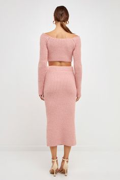 Elevate your everyday look with this chic High-Waisted Knit Midi Skirt. This fitted midi skirt hugs your curves in all the right places, and can even be paired with the matching sweater for a completed look! It's easy to dress this skirt up or down, making it a must-have item for your wardrobe! Knit Ribbed at waist Sits high-waisted Fitted Midi length Hand wash cold Do not bleach Do not tumble dry Iron low Shell: 44% Nylon 18% Acrylic 17% Polyester 11% Wool 10% Rayon HN1319K Total length: 31" Wa Chic Knit Mini Skirt, Chic Winter Midi-length Pencil Skirt, Winter Chic Midi-length Pencil Skirt, Chic Ribbed Midi Length Bottoms, Chic Ribbed Midi-length Bottoms, Fall Ribbed Midi Skirt, Fall Ribbed Midi Length Skirt, Chic Ribbed Midi Skirt, Chic Knit Midi Skirt