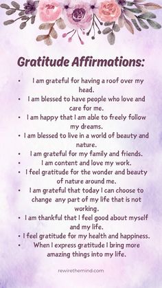 an affirmation poem with flowers on it