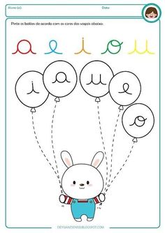 the letter q is for rabbit with balloons