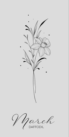 a black and white drawing of flowers with the word march in it's center