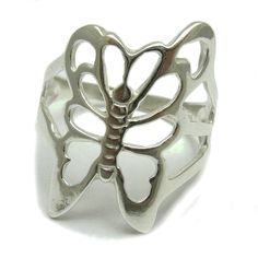 Sterling silver ring 925/1000, butterfly. Stamped 925. Approximate weight 4.1 grams. Width 2.5cm All our jewels are made from solid sterling silver 925/1000 and are carefully crafted by hand in our family workshop. We dispatch your orders in 5 working days, worldwide and the postage is $5. We ship registered priority mail. Please allow 5-7 working days for delivery in Europe and 10-15 working days outside Europe. For any questions - please do not hesitate to contact me! Unique Nickel-free Sterling Silver Butterfly Ring, Unique Sterling Silver Nickel-free Butterfly Ring, Nickel-free Sterling Silver Butterfly Ring, Silver Butterfly Jewelry For Formal Occasions, Unique Sterling Silver Open Butterfly Ring, Unique Sterling Silver Butterfly Open Ring, Unique Butterfly Sterling Silver Ring, Silver Butterfly Ring For Wedding, Silver Butterfly Ring For Formal Occasion